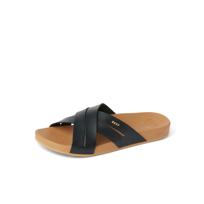 Reef Cushion Spring Bloom Womens Fashion Slide Sandal, Ultra Soft Cushion Footbed, Black/Tan, 8 - Image 1